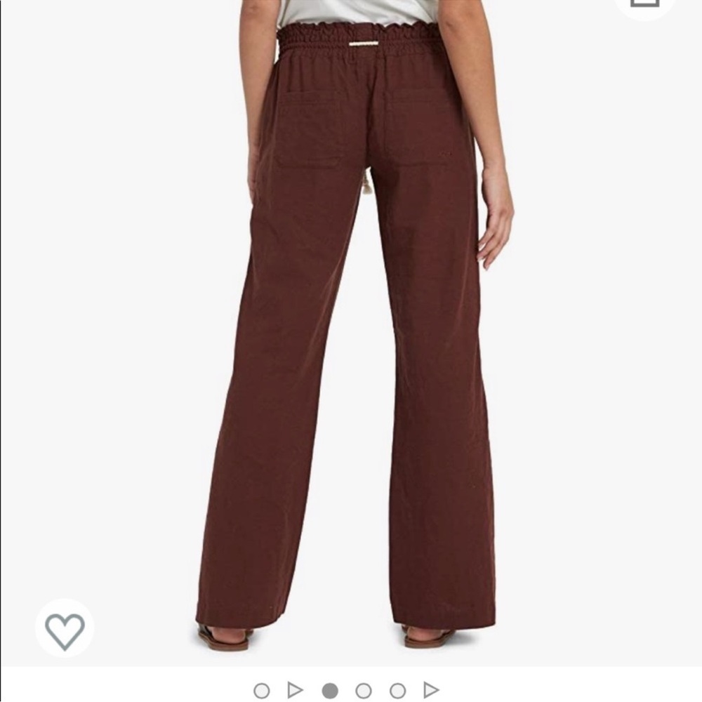 Roxy Linen pants - maroon size Medium inseam is 31 - Picture 2 of 8